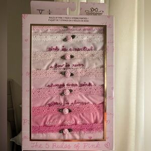 PINK x LoveShackFancy Rules of Pink 7-Pack V-String Panties